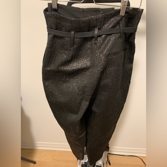 Pleated paperbag black and silver baggy pants - Picture 6 of 8